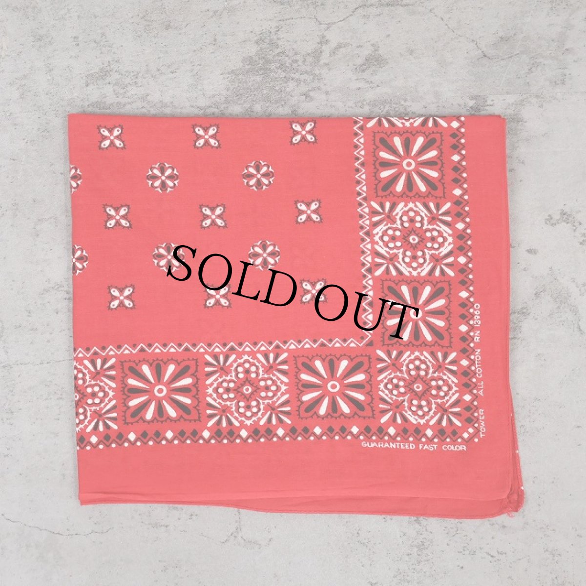 画像1: 60's GUARANTEED FAST COLOR 総柄 バンダナ (1)