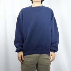 画像2: 90's RUSSELL ATHLETIC USA製 前V 無地スウェット NAVY XL (2)