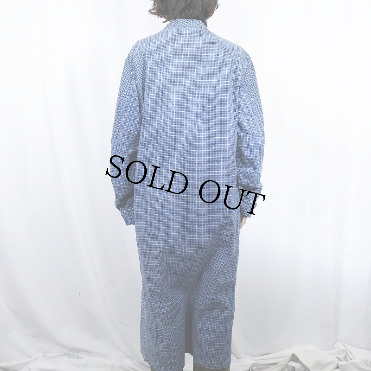 画像3: 60's〜 チェック柄 プリントネルガウン (3)