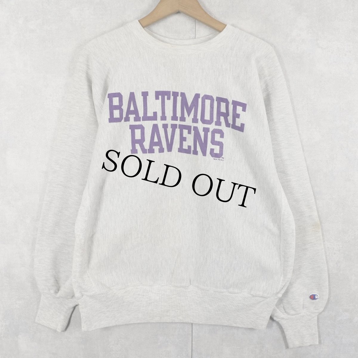 画像1: 90's Champion REVERSE WEAVE "BALTIMORE RAVENS" プリントスウェット L (1)