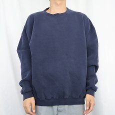 画像2: 90's PLUMA USA製 無地スウェット NAVY L (2)