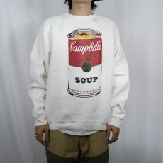 画像2: 90's〜 Campbell's "SOUP" プリントスウェット L (2)