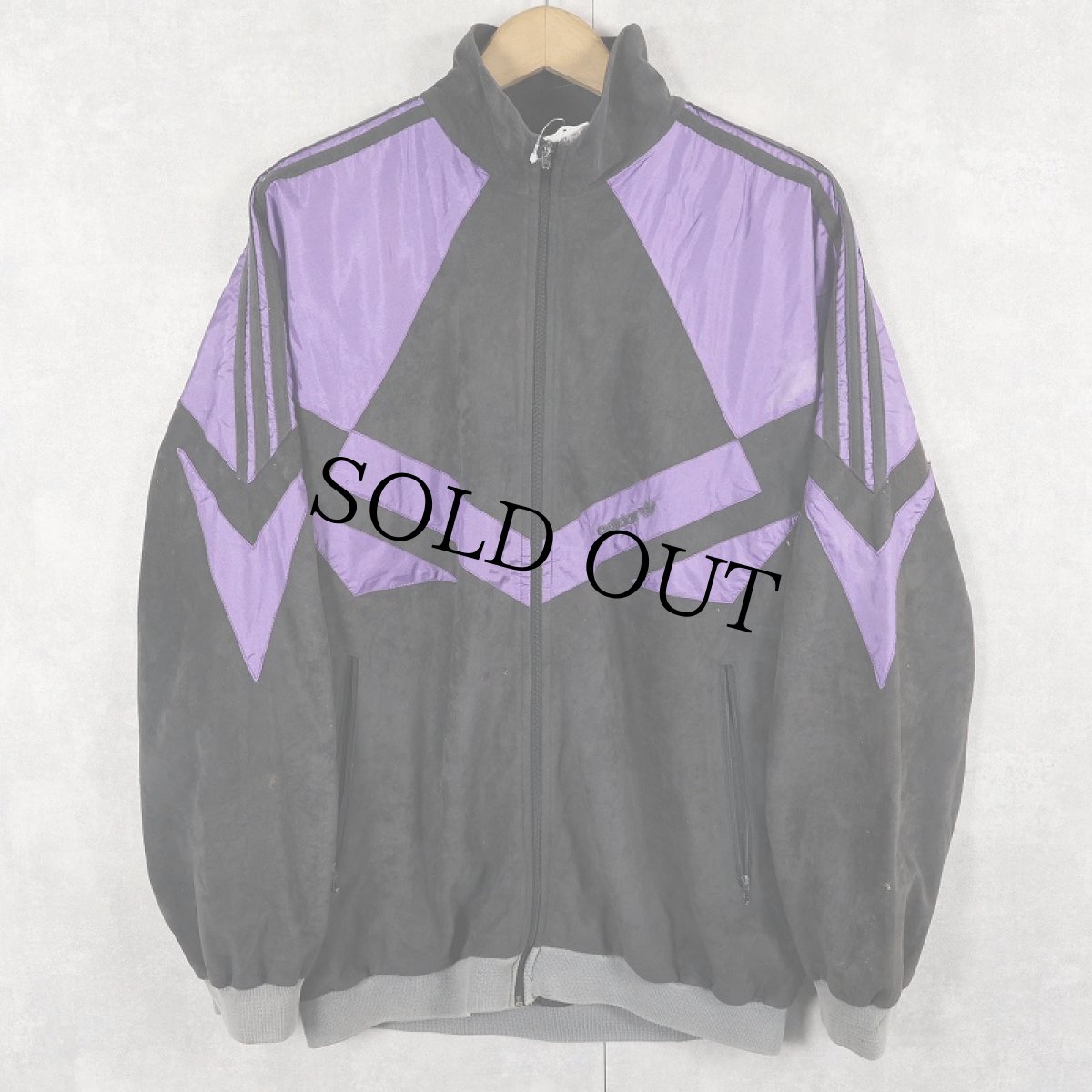 画像1: 80's adidas 切り替えデザイン ベロアトラックジャケット XL (1)