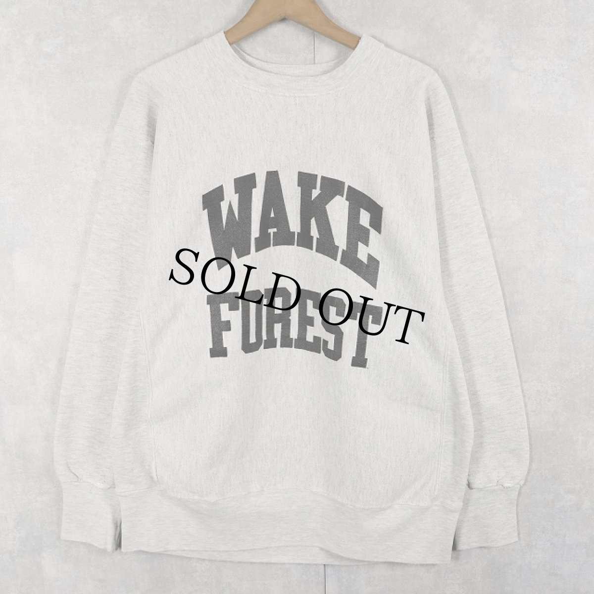 画像1: 90's RUGGED SWEATS REVERSE WEAVE TYPE USA製 "WAKE FOREST" プリントスウェット (1)