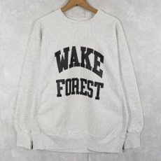 画像1: 90's RUGGED SWEATS REVERSE WEAVE TYPE USA製 "WAKE FOREST" プリントスウェット (1)