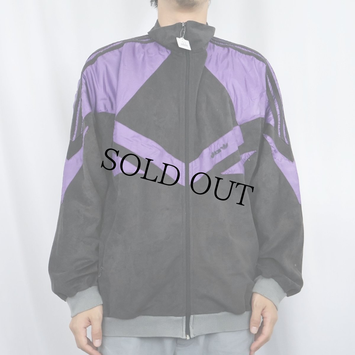 画像2: 80's adidas 切り替えデザイン ベロアトラックジャケット XL (2)