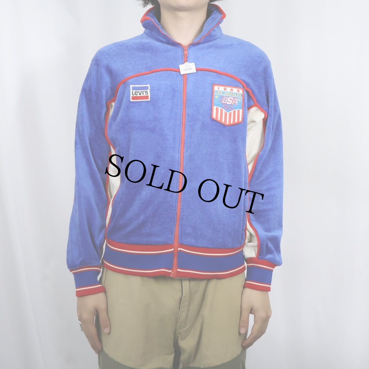 画像2: 80's Levi's "1984 LOS ANGELS OLYMPIC" ベロアジャケット L (2)