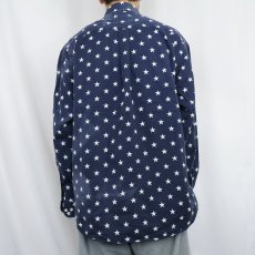 画像3: TOMMY HILFIGER 星柄 コットンボタンダウンシャツ L (3)