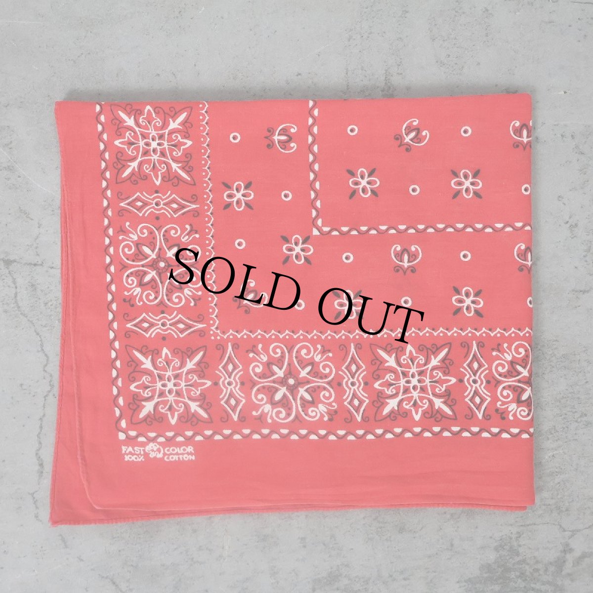 画像1: 60's エレファントブランド 総柄 バンダナ 上鼻 (1)