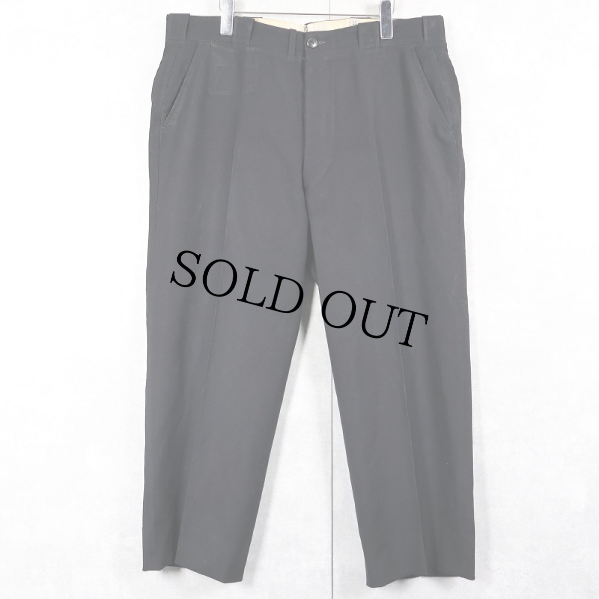 画像1: 50's ウールギャバジン スラックス BLACK W38 (1)