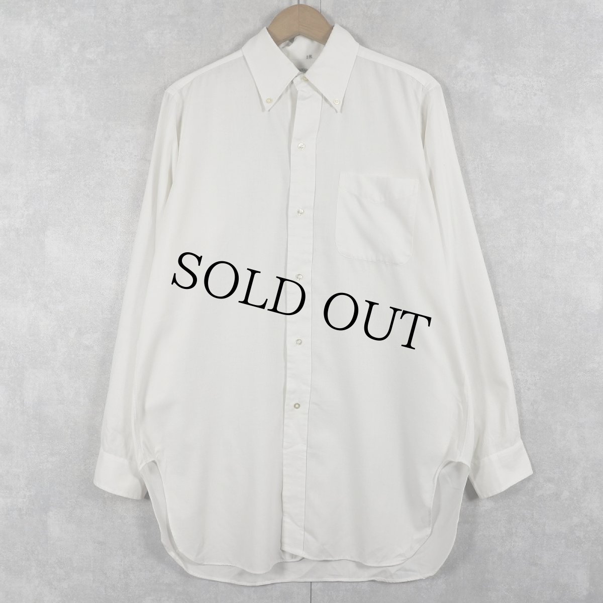 画像1: 70's Brooks Brothers 6ボタン ポリエステル×コットン ボタンダウンシャツ 15 1/2-3 (1)