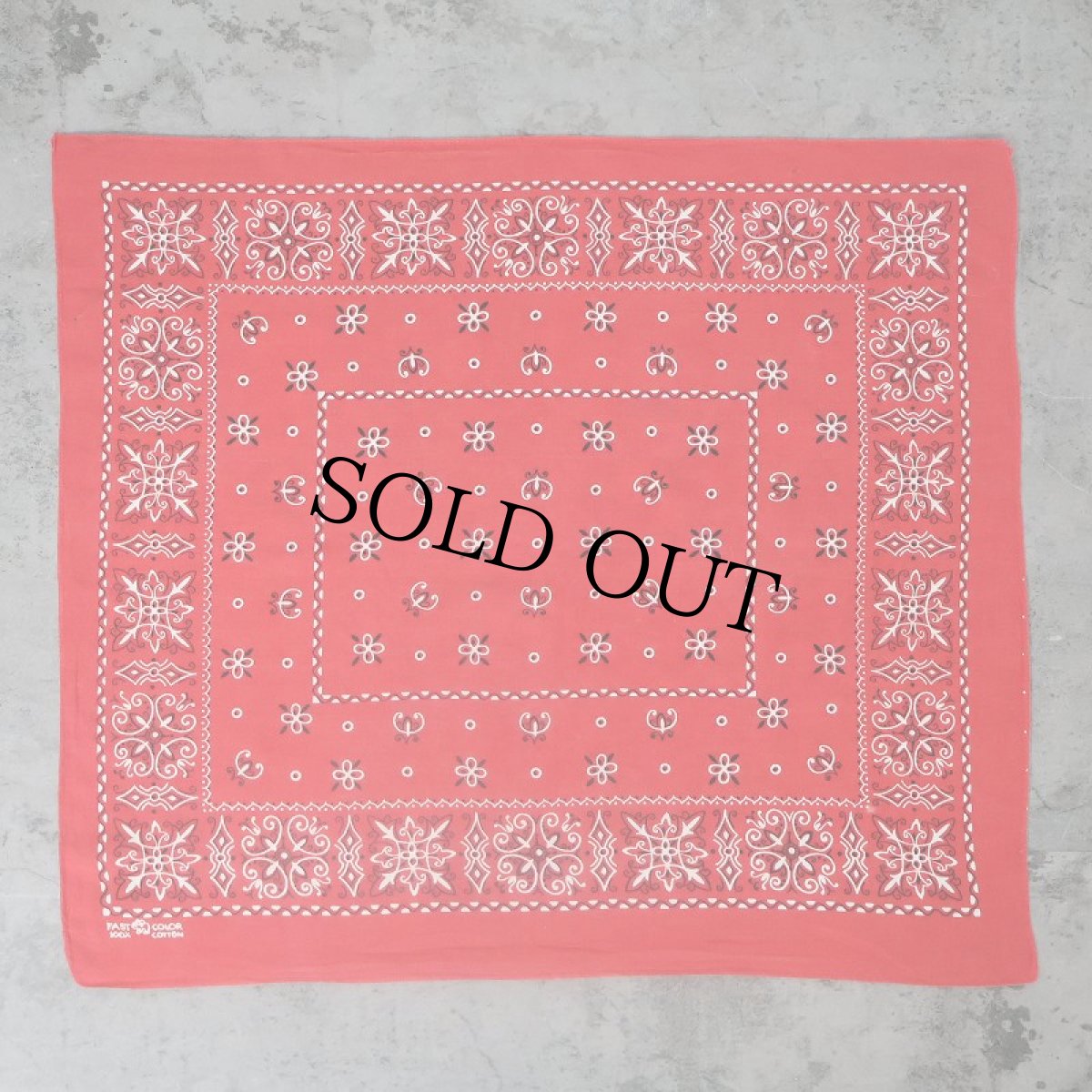 画像2: 60's エレファントブランド 総柄 バンダナ 上鼻 (2)