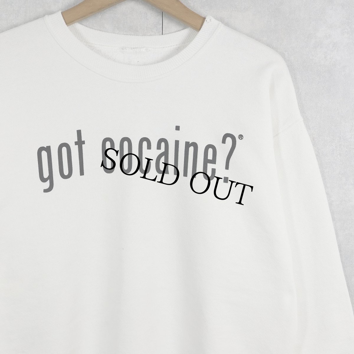 画像1: "got cocaine?" パロディプリントTシャツ (1)