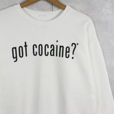 画像1: "got cocaine?" パロディプリントTシャツ (1)