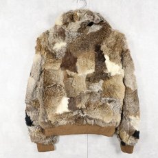 画像3: 70〜80's GNIUNE CHINA RABBIT FUR ラビットファージップジャケット L (3)