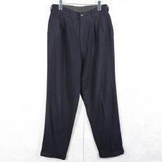 画像2: 80's〜 MIYAKE DSIGN STUDIO JAPAN製 2タックウールスラックス NAVY W31 (2)