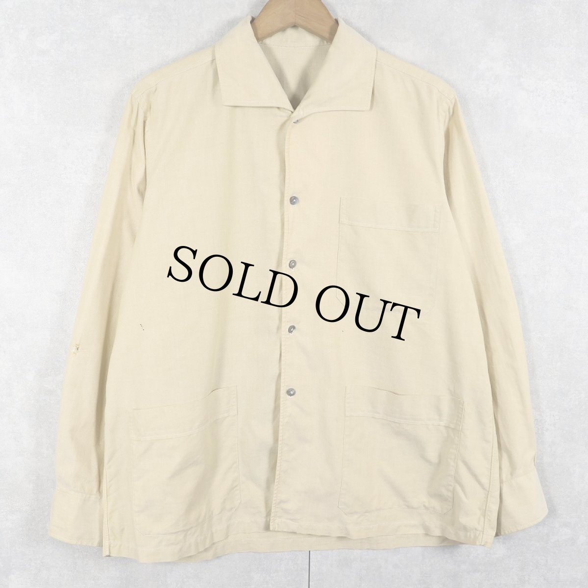 画像1: 〜60's EURO コットンワークシャツ (1)