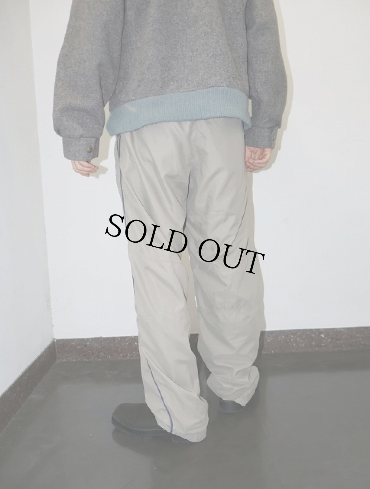 画像3: adidas ロゴ刺繍 サイドライン ポリエステルイージーパンツ M (3)