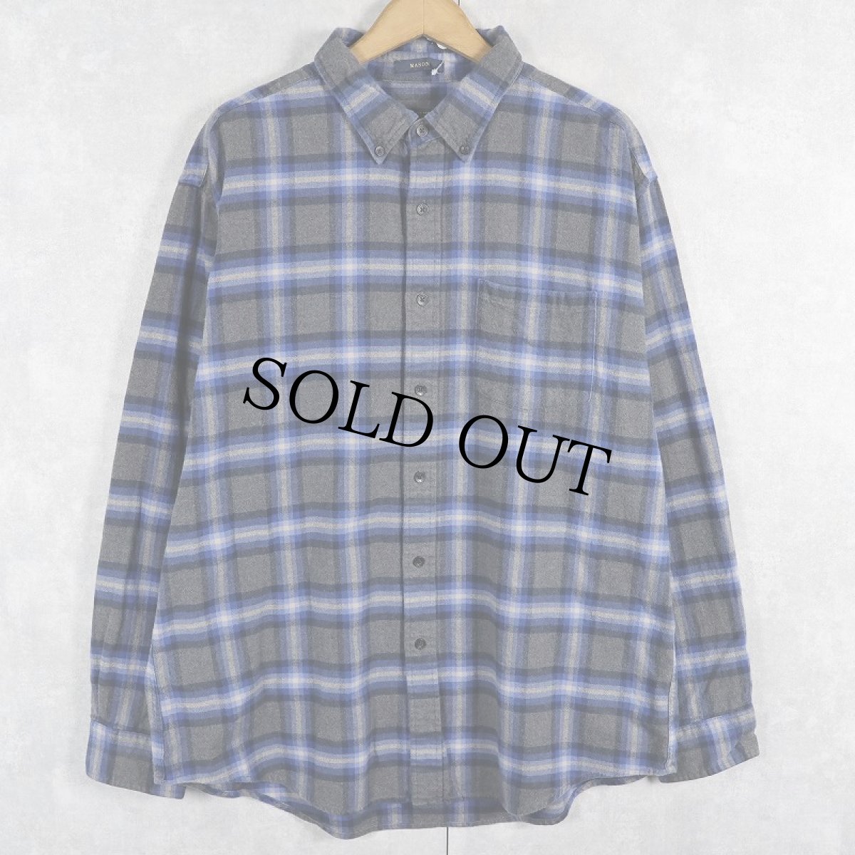 画像1: PENDLETON "MASON" オンブレーチェック柄 コットンボタンダウンシャツ XL (1)