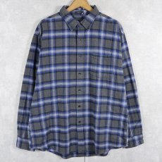 画像1: PENDLETON "MASON" オンブレーチェック柄 コットンボタンダウンシャツ XL (1)
