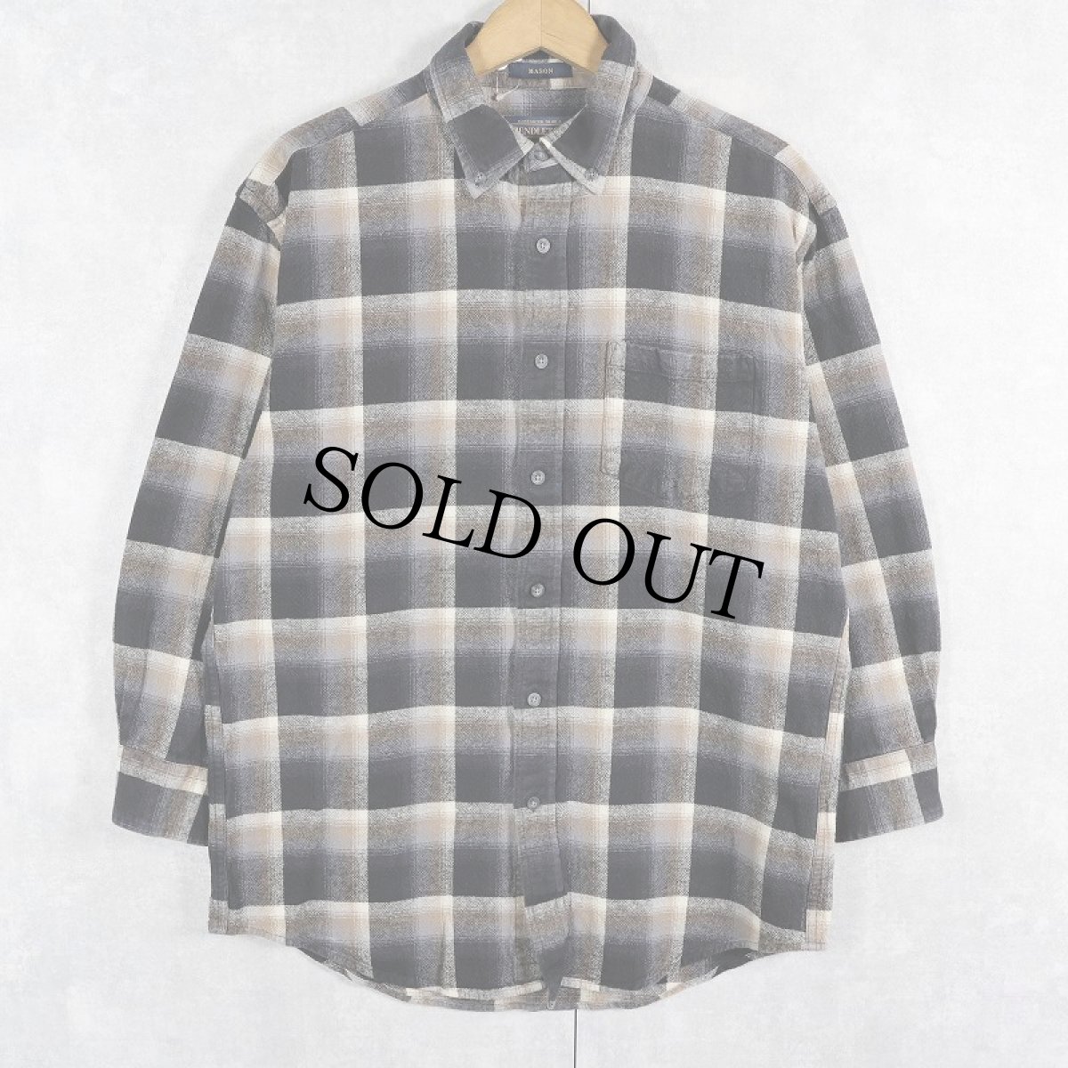 画像1: PENDLETON "MASON" オンブレーチェック柄 コットンボタンダウンシャツ M (1)