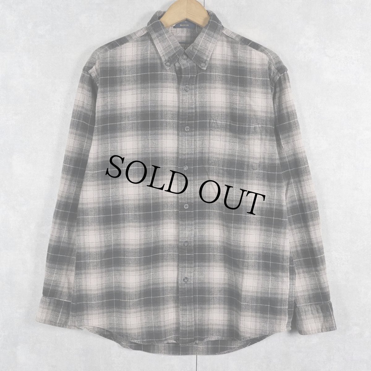 画像1: PENDLETON "MASON" オンブレーチェック柄 コットンボタンダウンシャツ M (1)