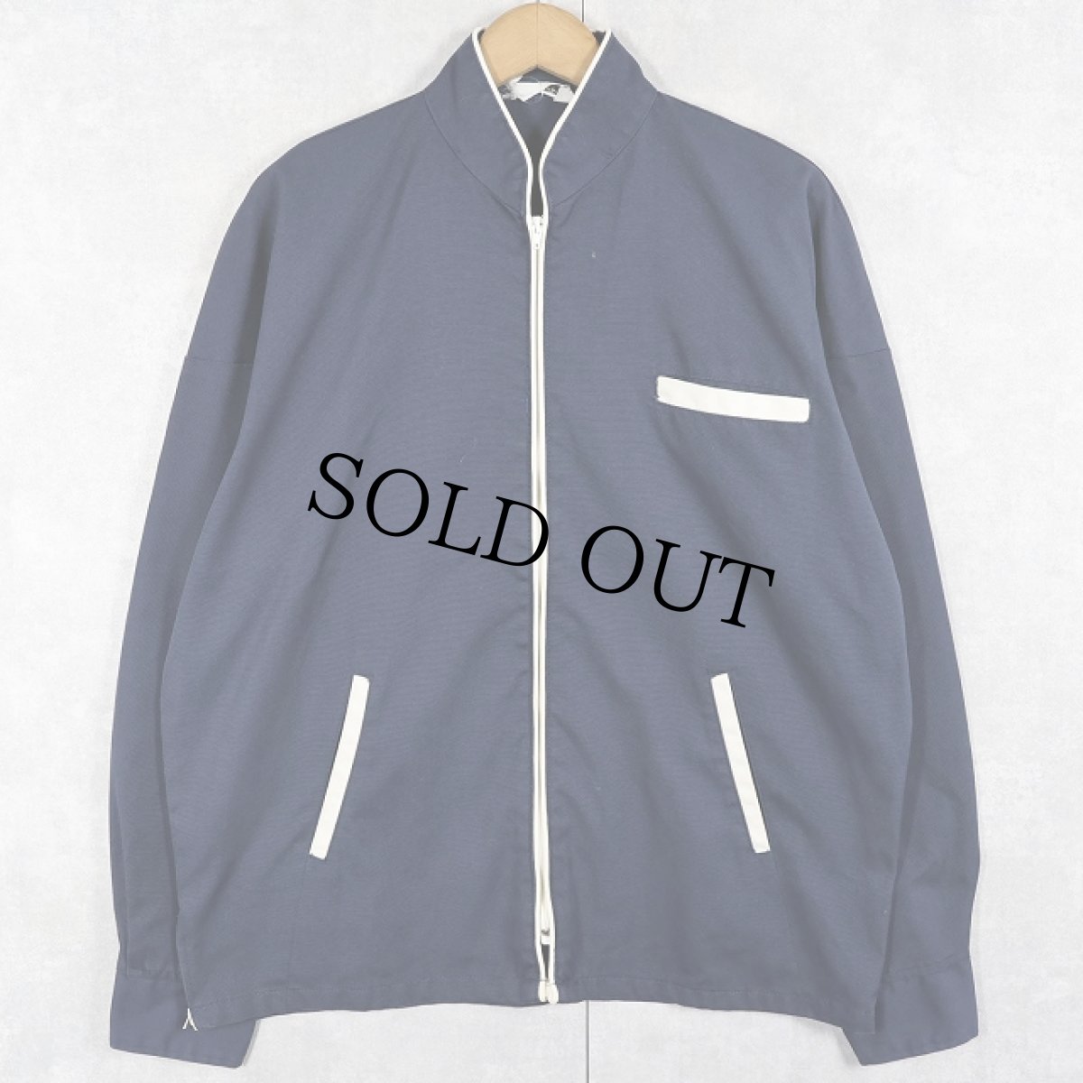 画像1: 【SALE】 70's Kmart コットンポリ ジップジャケット NAVY M (1)