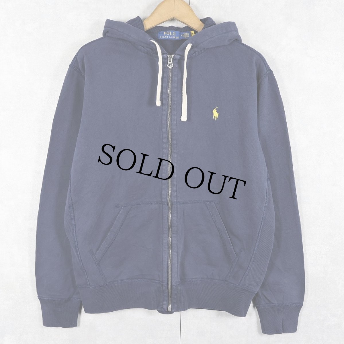 画像1: POLO Ralph Lauren ロゴ刺繍 スウェットジップパーカー NAVY M (1)