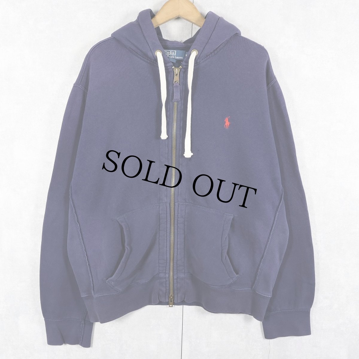 画像1: POLO Ralph Lauren ロゴ刺繍 スウェットジップパーカー NAVY XL (1)