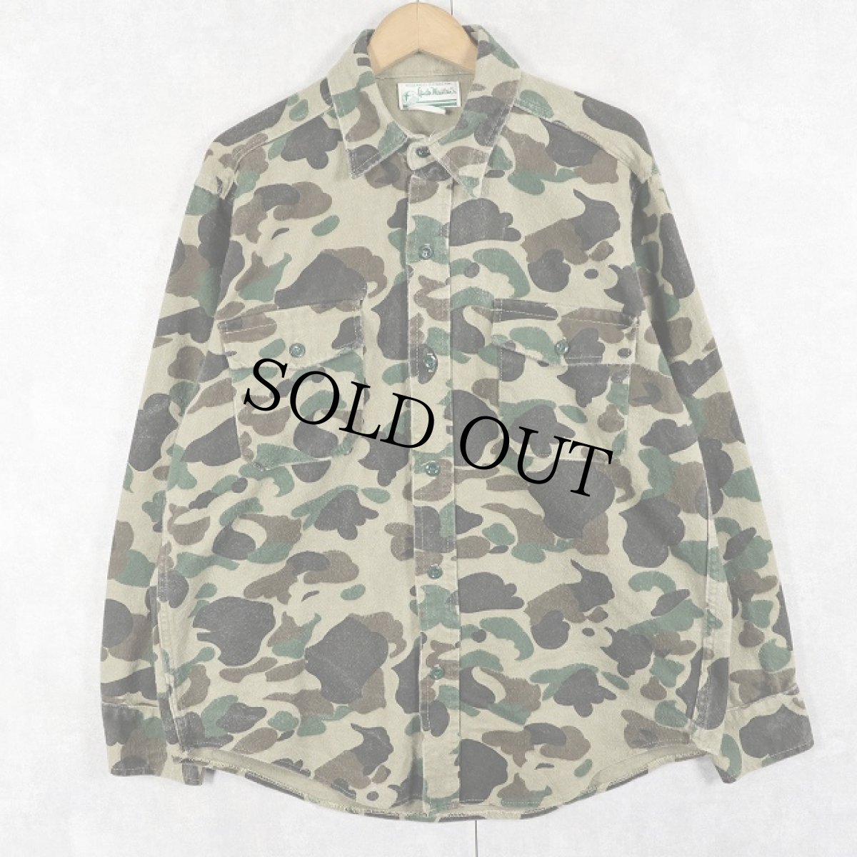 画像1: 90's Gander Mountain USA製 ダックハンターカモ柄 シャモアクロスシャツ L (1)