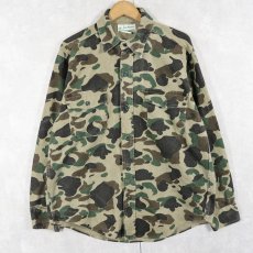 画像1: 90's Gander Mountain USA製 ダックハンターカモ柄 シャモアクロスシャツ L (1)