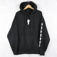 画像1: 2019 BILLIE EILISH ミュージシャン プリントスウェットフーディー BLACK L (1)