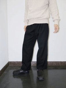 画像1: 90's PAUL DIONE 3タック ウールギャバジンスラックス BLACK W35 (1)