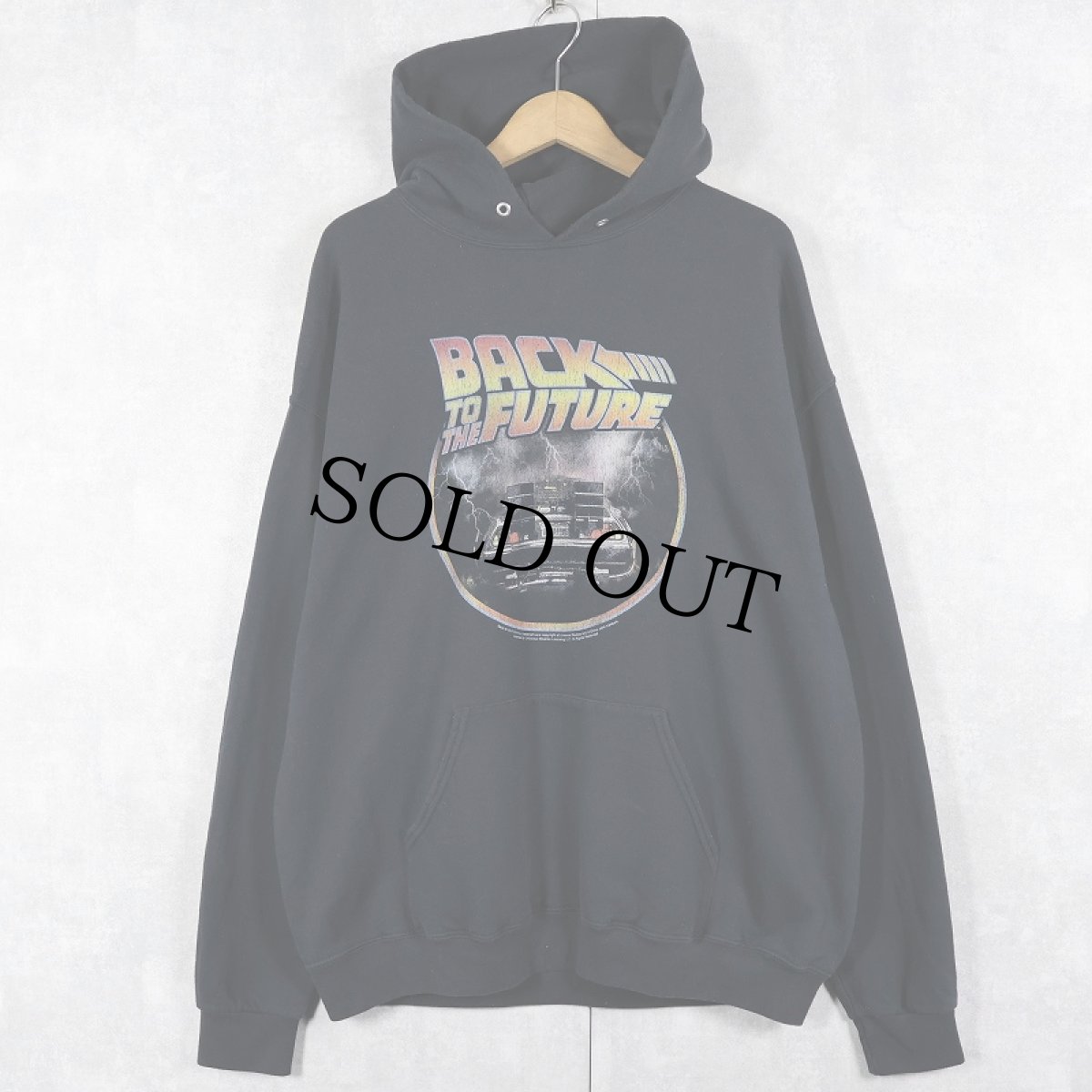 画像1: BACK TO THE FUTURE SF映画 プリントスウェットフーディー BLACK (1)