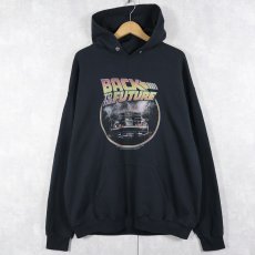 画像1: BACK TO THE FUTURE SF映画 プリントスウェットフーディー BLACK (1)