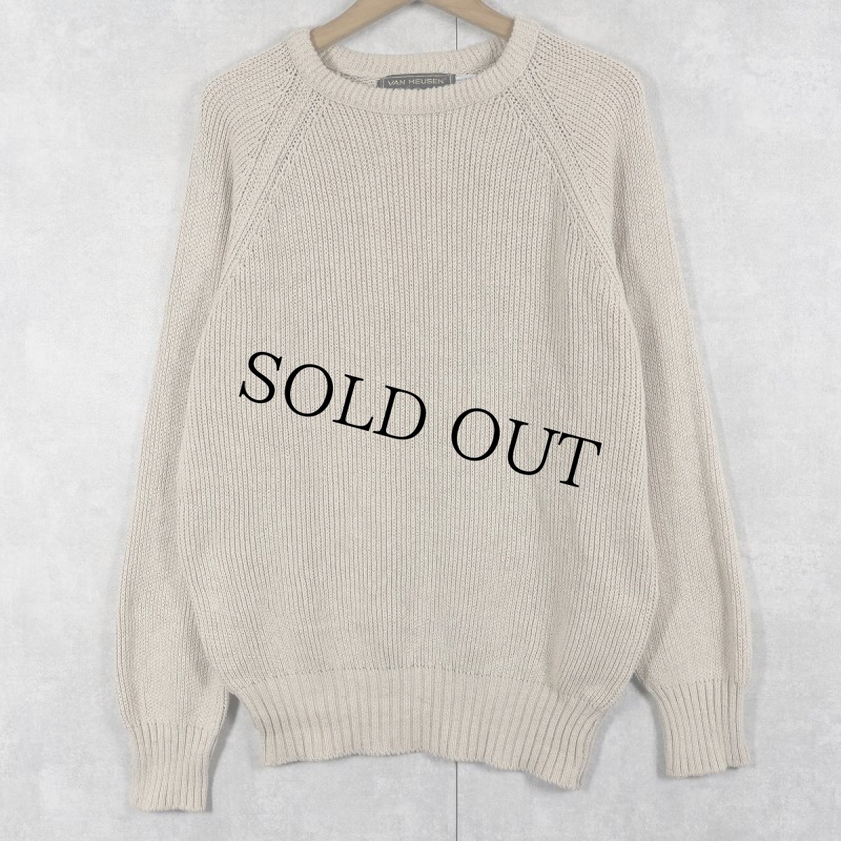 画像1: 〜90's VAN HEUSEN USA製 コットンニットセーター M (1)