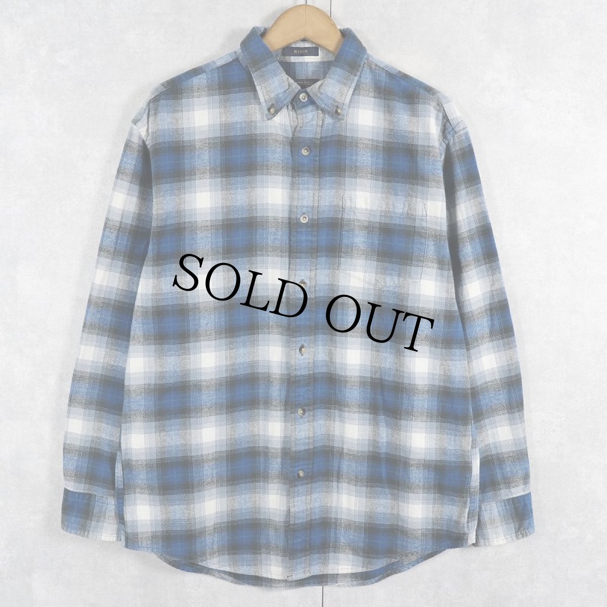 画像1: PENDLETON "MASON" オンブレーチェック柄 コットンボタンダウンシャツ M (1)