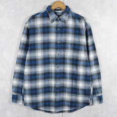 画像1: PENDLETON "MASON" オンブレーチェック柄 コットンボタンダウンシャツ M (1)