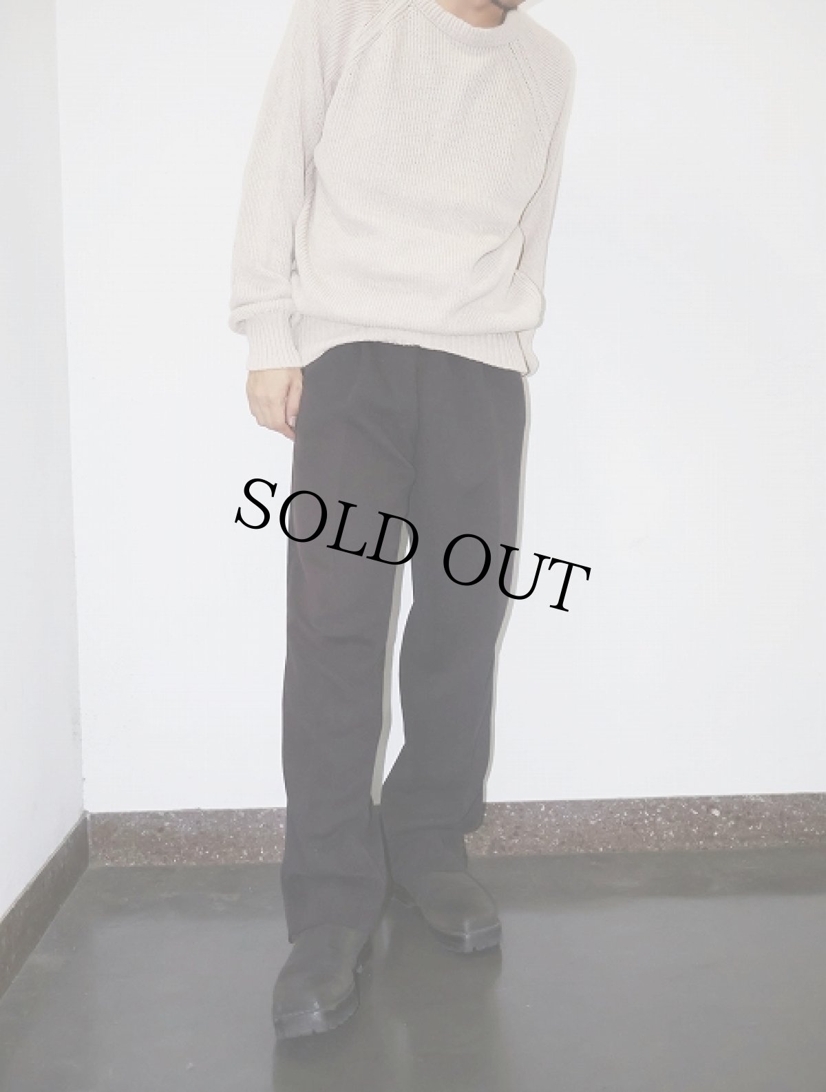 画像1: PERRY ELLIS 1タック レーヨン×ポリエステル スラックス BLACK W33 (1)