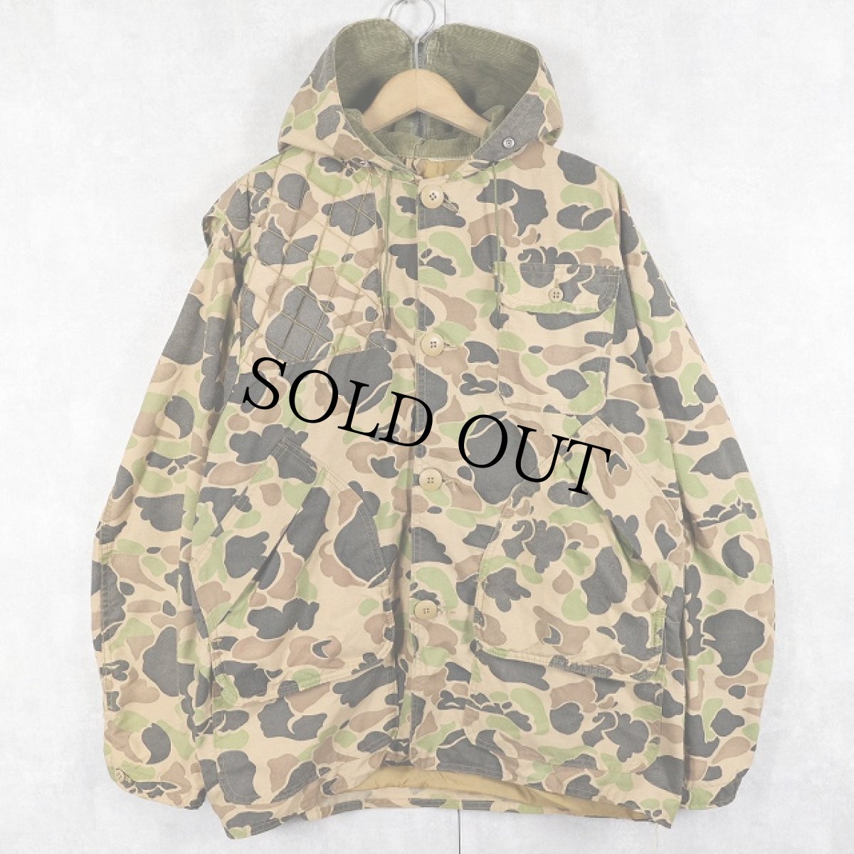画像1: 70〜80's ダックハンターカモ柄 ラビットフード ハンティングジャケット (1)