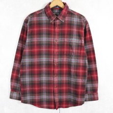 画像1: PENDLETON "MASON" オンブレーチェック柄 コットンボタンダウンシャツ L (1)