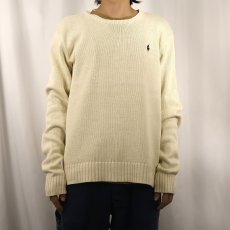 画像2: POLO Ralph Lauren ロゴ刺繍 コットンニットセーター L (2)