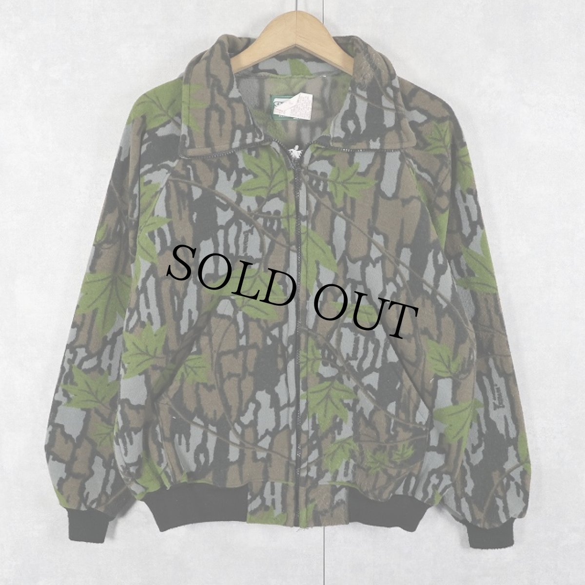 画像1: 80's SAFTBAK USA製 トレバークカモ×リアルツリーカモ柄 フリースジャケット L (1)