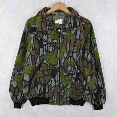 画像1: 80's SAFTBAK USA製 トレバークカモ×リアルツリーカモ柄 フリースジャケット L (1)