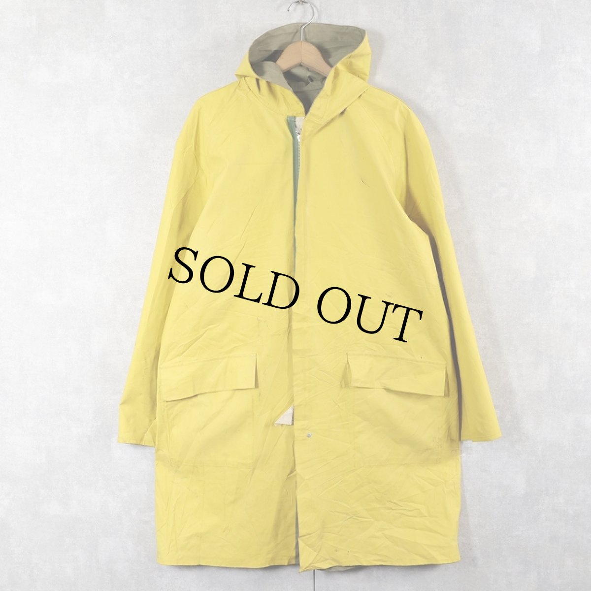 画像2: GALLIANO リバーシブル ゴム引き×ラバー レインコート XL (2)