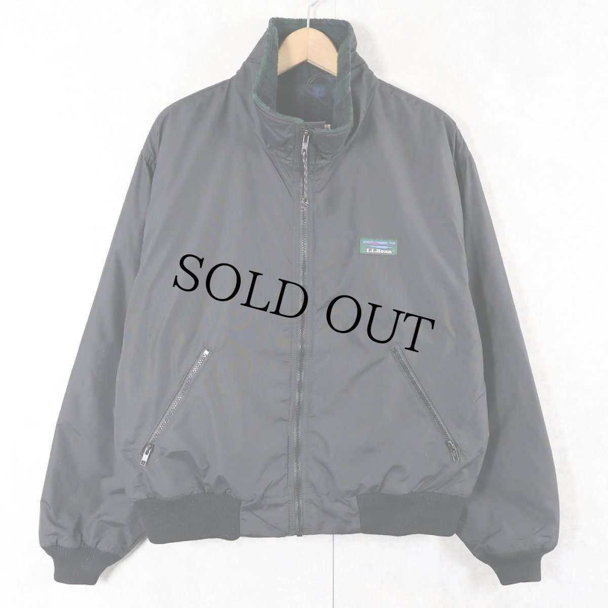 画像1: 80〜90's L.L.Bean "Warm-up Jacket" フリースライナー シェルドジャケット BLACK M (1)