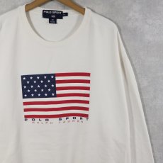 画像1: 90's Ralpha Lauren POLO SPORT 星条旗柄 プリントスウェット XL (1)