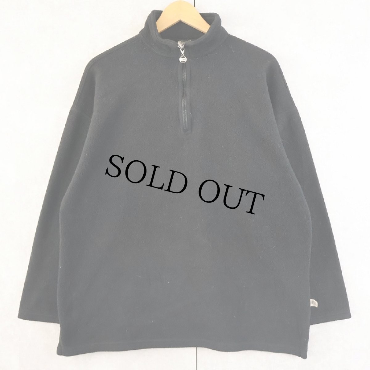 画像1: 90's RUSSELL ATHLETIC USA製 ハーフジップフリースジャケット BLACK L (1)