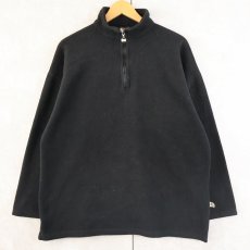 画像1: 90's RUSSELL ATHLETIC USA製 ハーフジップフリースジャケット BLACK L (1)