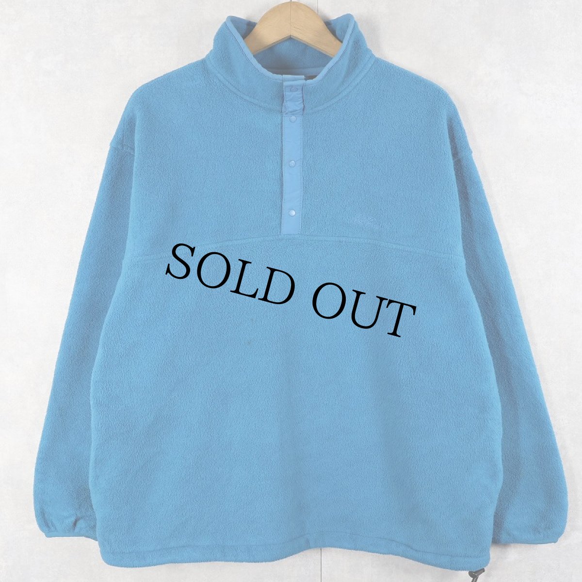 画像1: 80's L.L.Bean USA製 筆記体ロゴ刺繍 ハーフスナップフリースジャケット L (1)